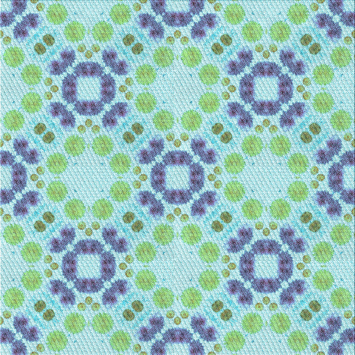 Round Patterned Aquamarine Green Rug, pat1332lblu