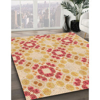 Patterned Bright Orange Rug, pat1332org