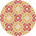 Square Patterned Bright Orange Rug, pat1332org