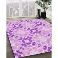 Patterned Blossom Pink Rug, pat1332pur