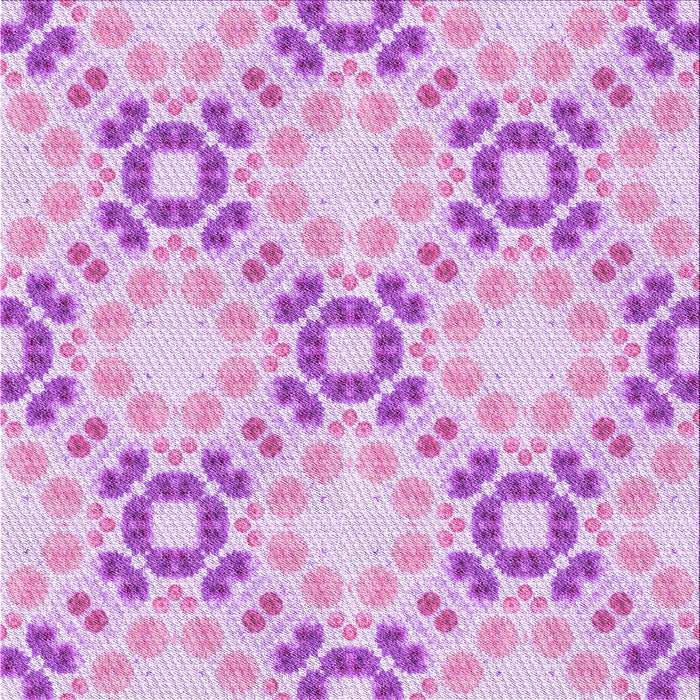 Round Patterned Blossom Pink Rug, pat1332pur
