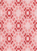 Machine Washable Transitional Red Rug, wshpat1332rd