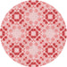 Square Patterned Red Rug, pat1332rd