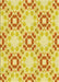 Machine Washable Transitional Neon Yellow Rug, wshpat1332yw