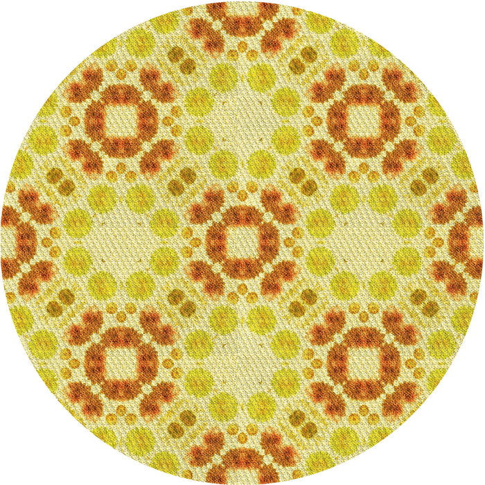 Square Machine Washable Transitional Neon Yellow Rug in a Living Room, wshpat1332yw