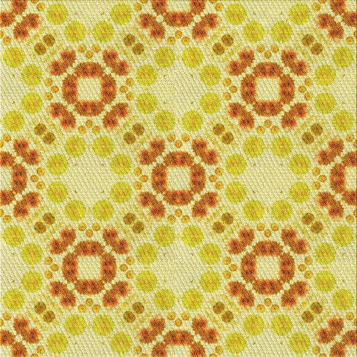 Round Machine Washable Transitional Neon Yellow Rug, wshpat1332yw