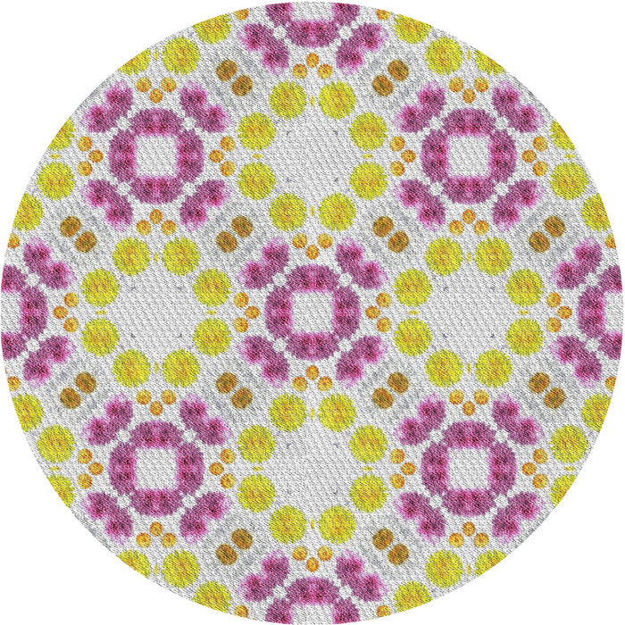 Square Machine Washable Transitional Tulip Pink Rug, wshpat1332