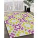 Patterned Tulip Pink Novelty Rug in Family Room, pat1332