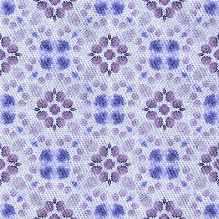 Round Patterned Blue Rug, pat1333blu