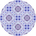 Square Patterned Blue Rug, pat1333blu