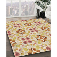 Patterned Khaki Gold Rug, pat1333brn