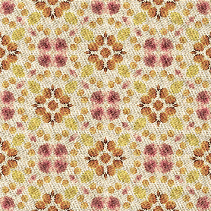 Round Machine Washable Transitional Khaki Gold Rug, wshpat1333brn