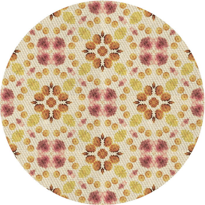 Square Patterned Khaki Gold Rug, pat1333brn