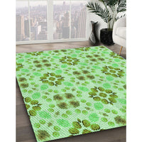 Patterned Green Rug, pat1333grn