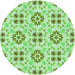 Square Machine Washable Transitional Green Rug in a Living Room, wshpat1333grn