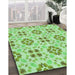 Patterned Green Rug in Family Room, pat1333grn