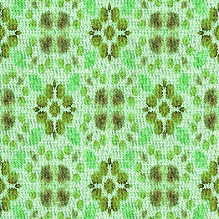 Machine Washable Transitional Green Rug, wshpat1333grn