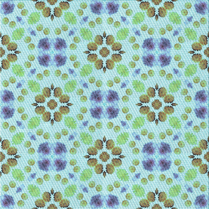 Round Machine Washable Transitional Aquamarine Green Rug, wshpat1333lblu