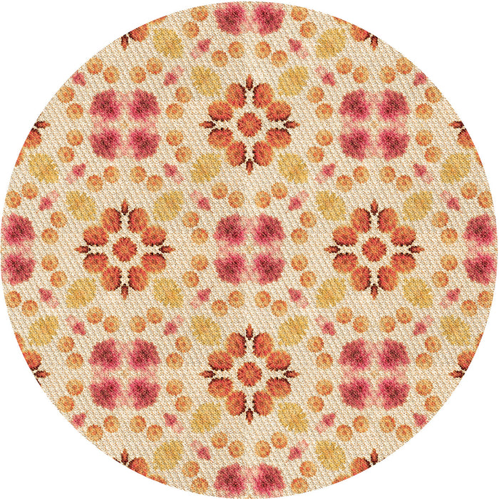 Square Patterned Bright Orange Rug, pat1333org