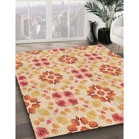 Patterned Bright Orange Rug, pat1333org