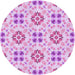 Square Patterned Blossom Pink Rug, pat1333pur