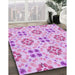 Patterned Blossom Pink Rug in Family Room, pat1333pur