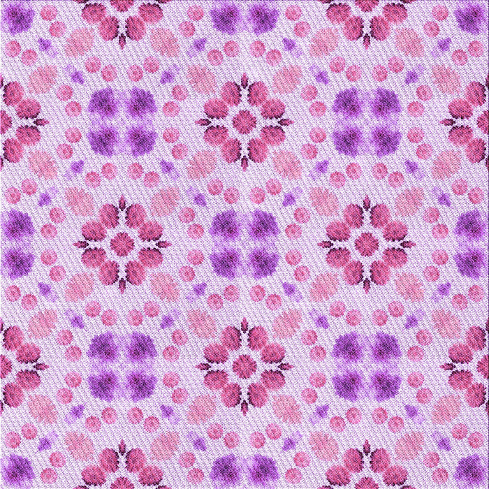 Round Patterned Blossom Pink Rug, pat1333pur