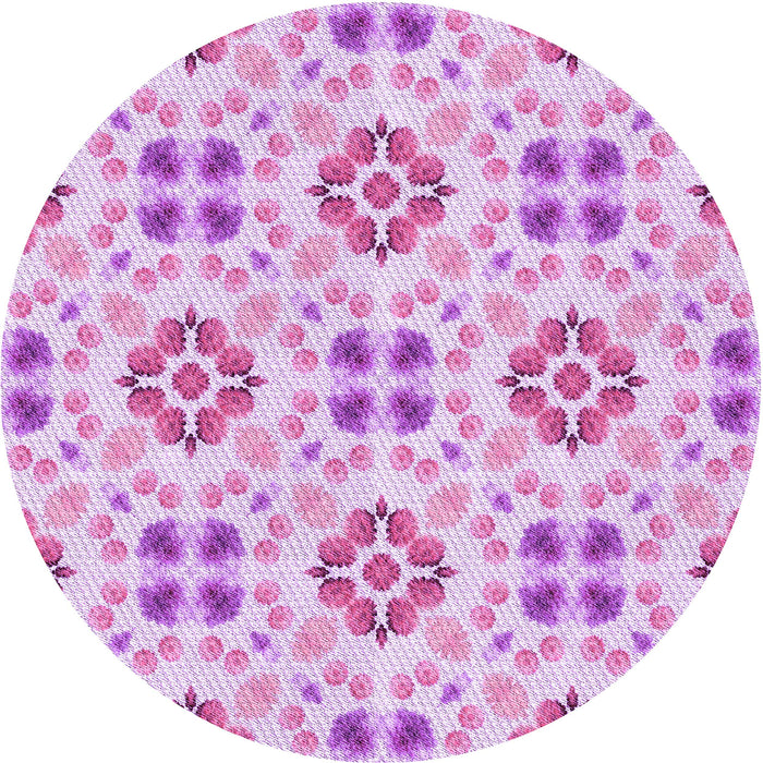 Square Machine Washable Transitional Blossom Pink Rug in a Living Room, wshpat1333pur