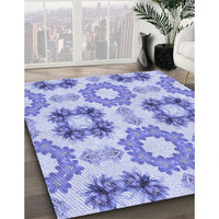 Patterned Periwinkle Purple Rug, pat1334blu