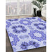 Patterned Periwinkle Purple Rug in Family Room, pat1334blu