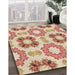 Patterned Orange Rug in Family Room, pat1334brn