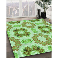 Patterned Green Rug, pat1334grn