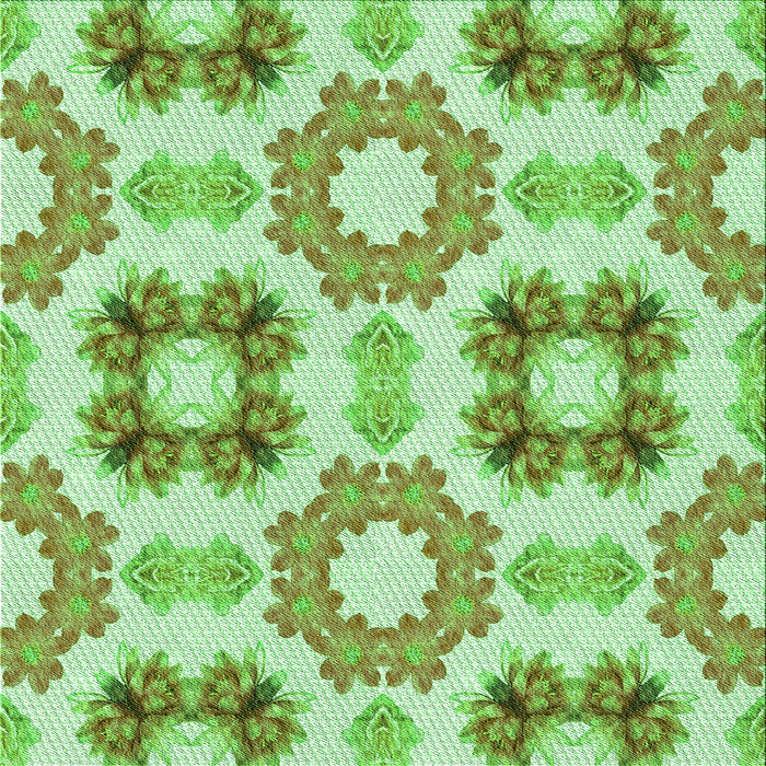 Round Patterned Green Rug, pat1334grn