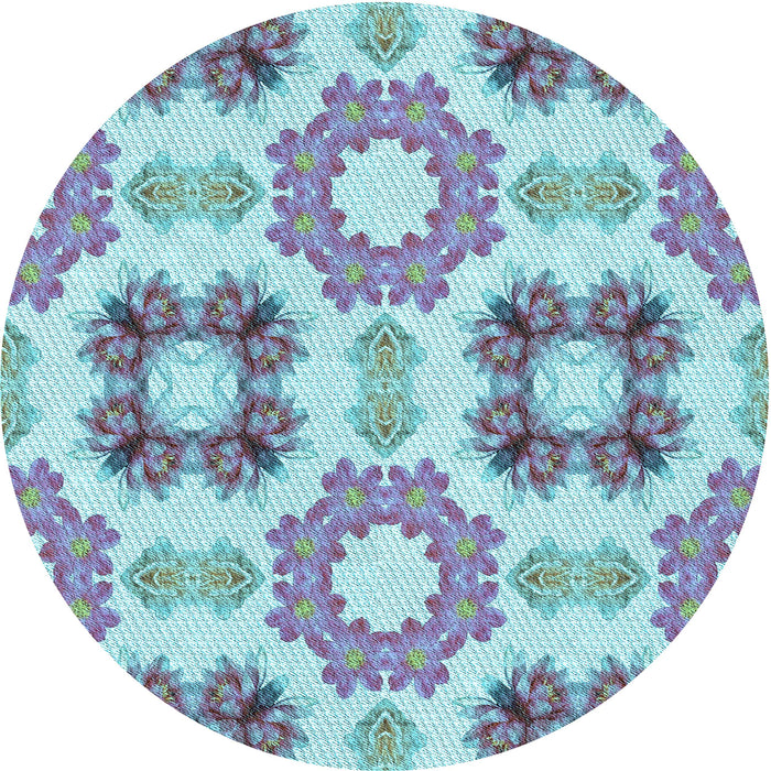 Square Patterned Slate Blue Grey Blue Rug, pat1334lblu