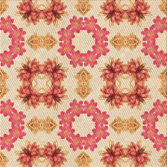 Round Patterned Yellow Rug, pat1334org