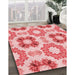 Patterned Baby Pink Rug in Family Room, pat1334rd