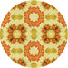 Square Patterned Neon Orange Rug, pat1334yw