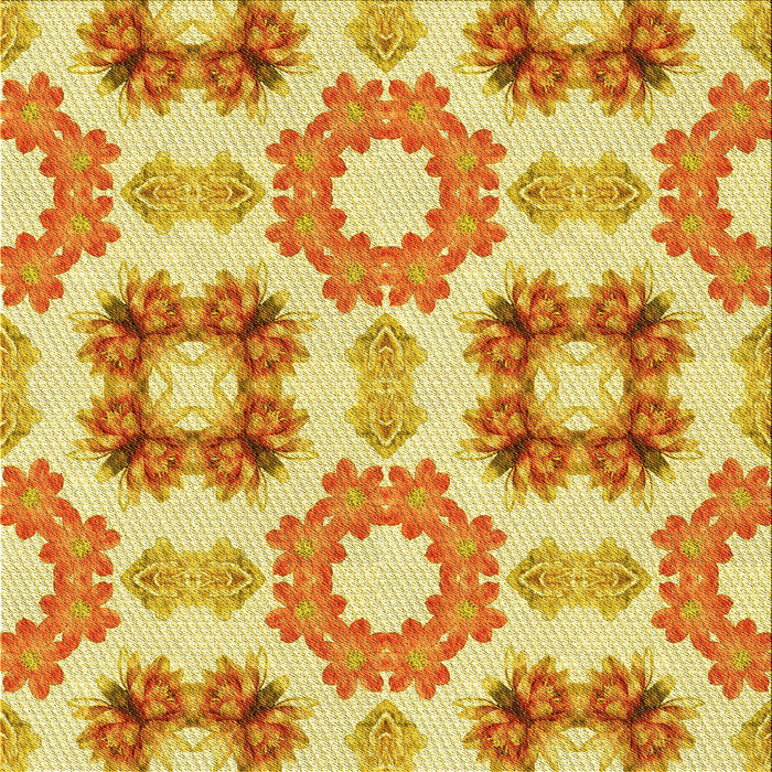 Round Patterned Neon Orange Rug, pat1334yw