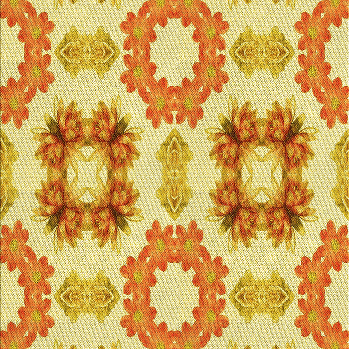 Machine Washable Transitional Neon Orange Rug, wshpat1334yw