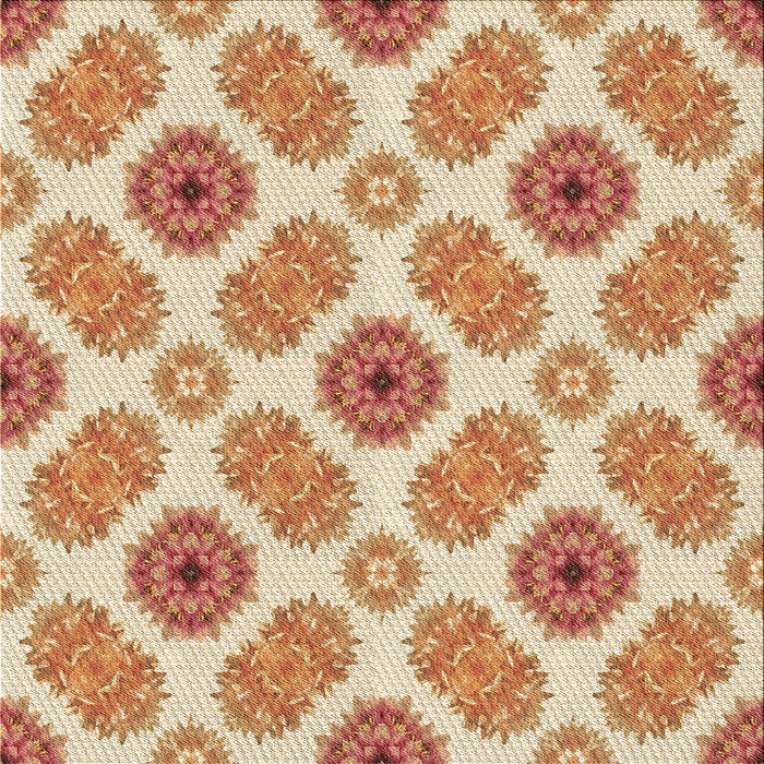 Round Patterned Orange Rug, pat1335brn