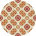 Square Patterned Orange Rug, pat1335brn