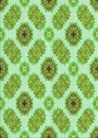 Machine Washable Transitional Pastel Green Rug, wshpat1335grn