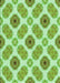 Machine Washable Transitional Pastel Green Rug, wshpat1335grn