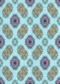 Machine Washable Transitional Blue Rug, wshpat1335lblu