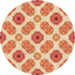 Square Patterned Orange Red Orange Rug, pat1335org