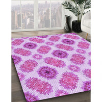 Patterned Blossom Pink Rug, pat1335pur