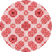 Square Patterned Pink Rug, pat1335rd