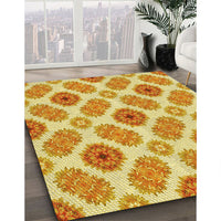 Patterned Neon Orange Rug, pat1335yw