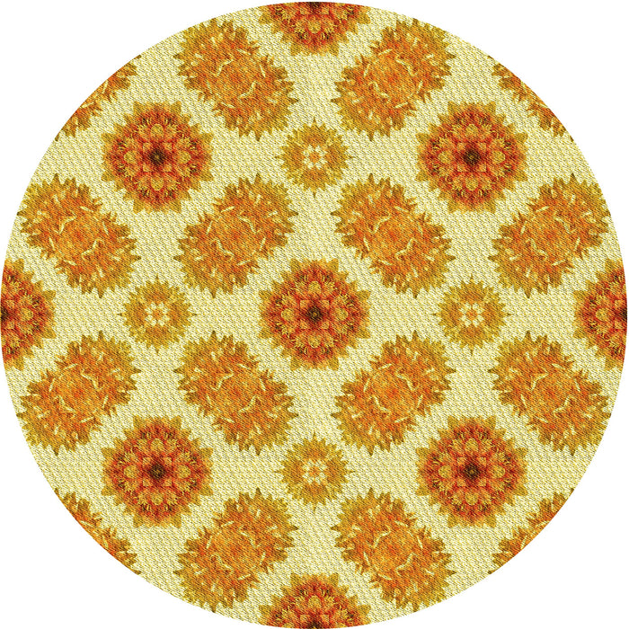 Square Patterned Neon Orange Rug, pat1335yw