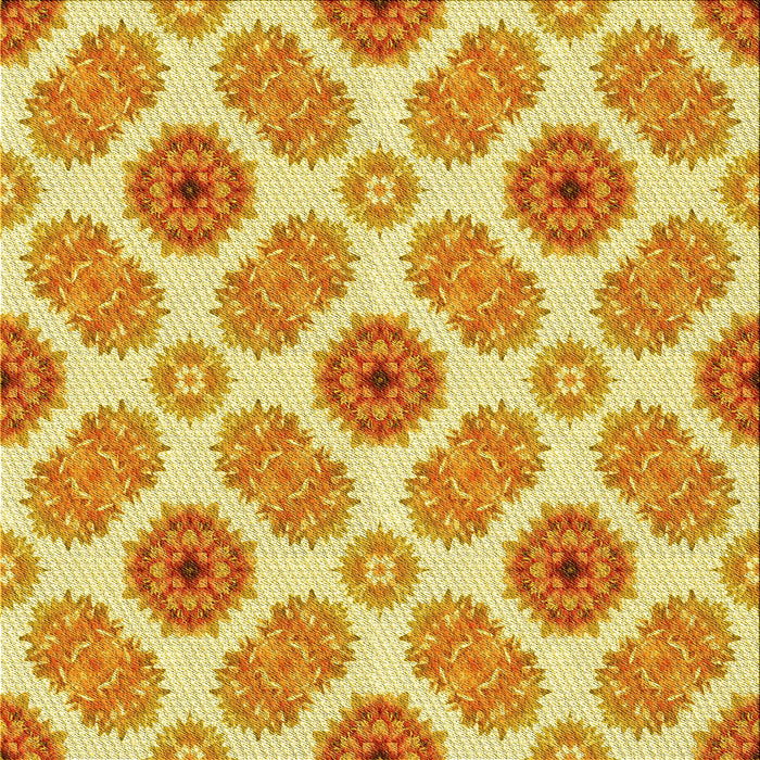 Round Patterned Neon Orange Rug, pat1335yw